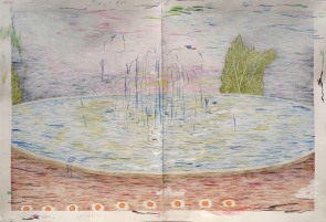 100x140- Labe howze ostad esmael e memar-Watercolor, Gouache, Acrylic, Pencil on Paperboard- 2020