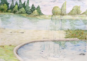 70x100cm- Park e Shahr-Watercolor, Gouache, Acrylic, Pencil on Paperboard- 2020