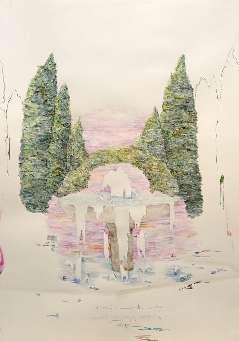 100x70cm- Ramsar-Watercolor, Gouache, Acrylic, Pencil on Paperboard- 2020