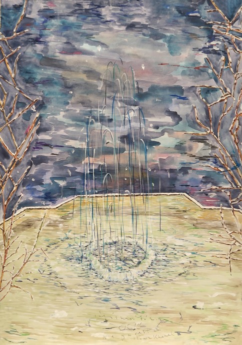 100x70cm-Negarestan-Watercolor, Gouache, Acrylic, Pencil on Paperboard- 2020